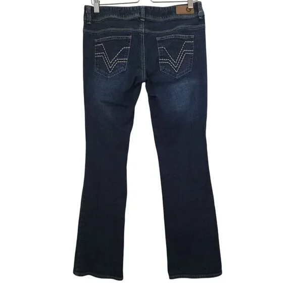 G By Guess Naomi Low Bootcut Blue Jeans Embroidered Pockets Women's Sz 29 - Picture 2 of 8